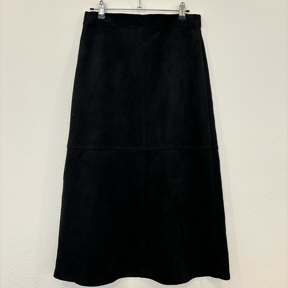 Max Studio Black Suede Maxi Skirt